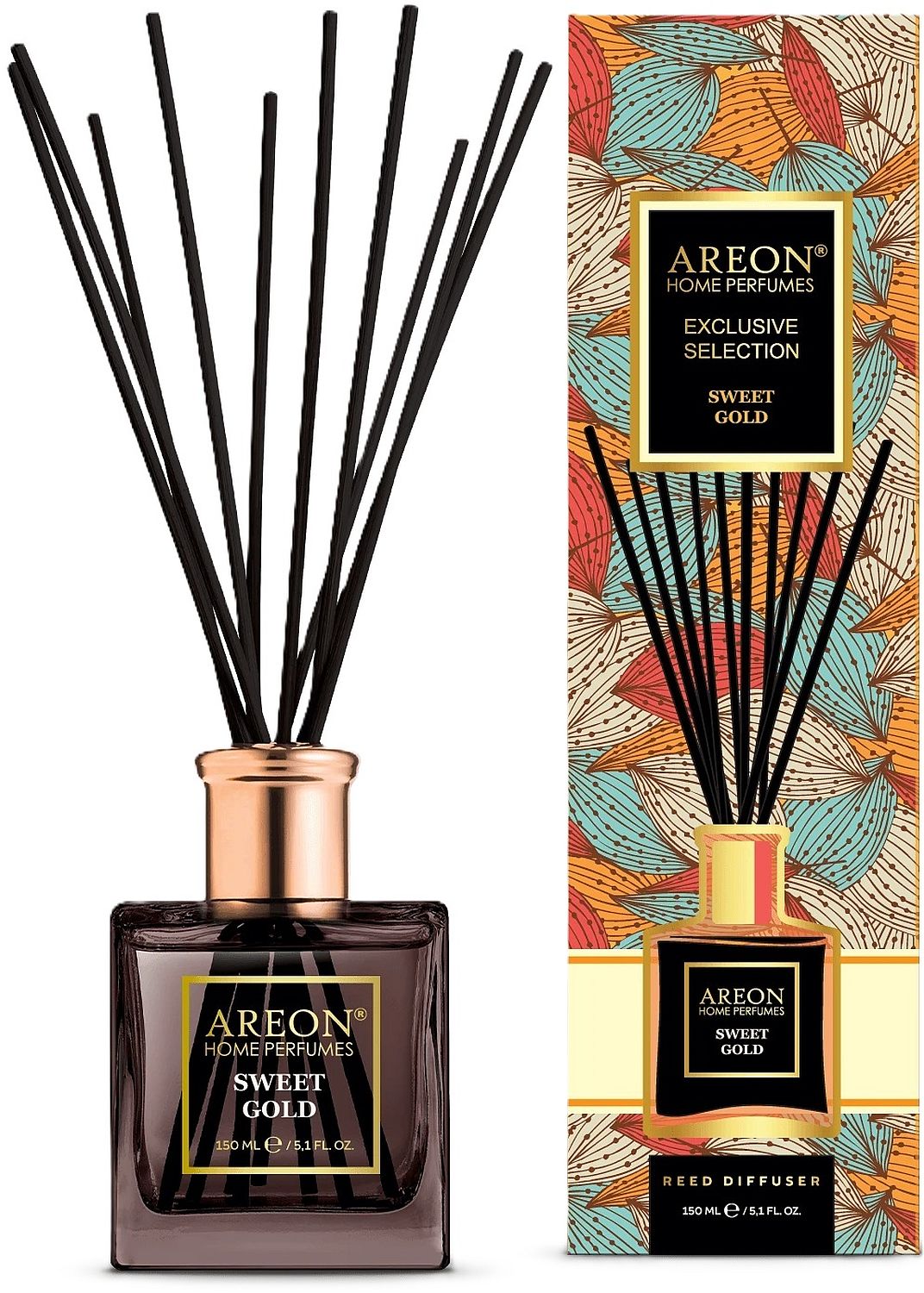 Bețișoare de tămâie  Areon Exclusive - Sweet Gold, 150 ml