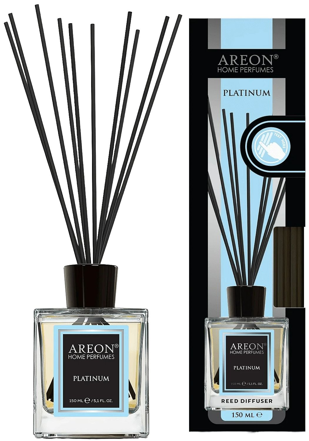 Odorizant cu bețișoare Areon Lux - Platinum, 150 ml