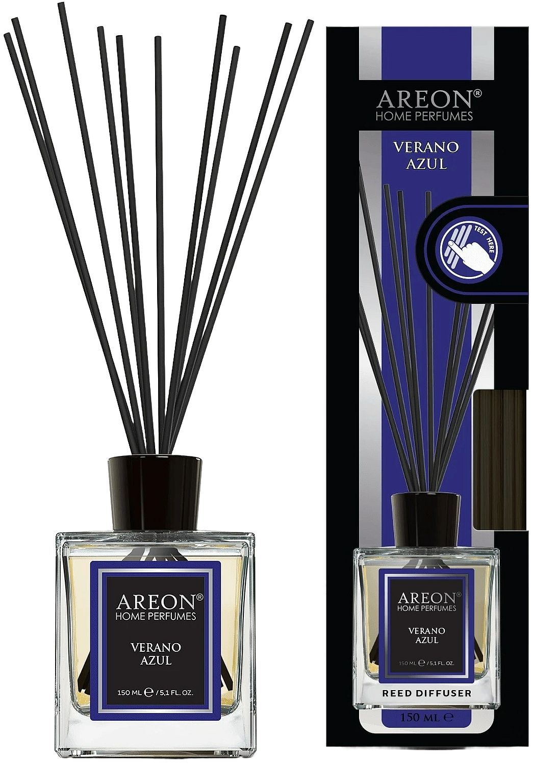 Odorizant cu bețișoare Areon Lux - Verano Azul, 150 ml