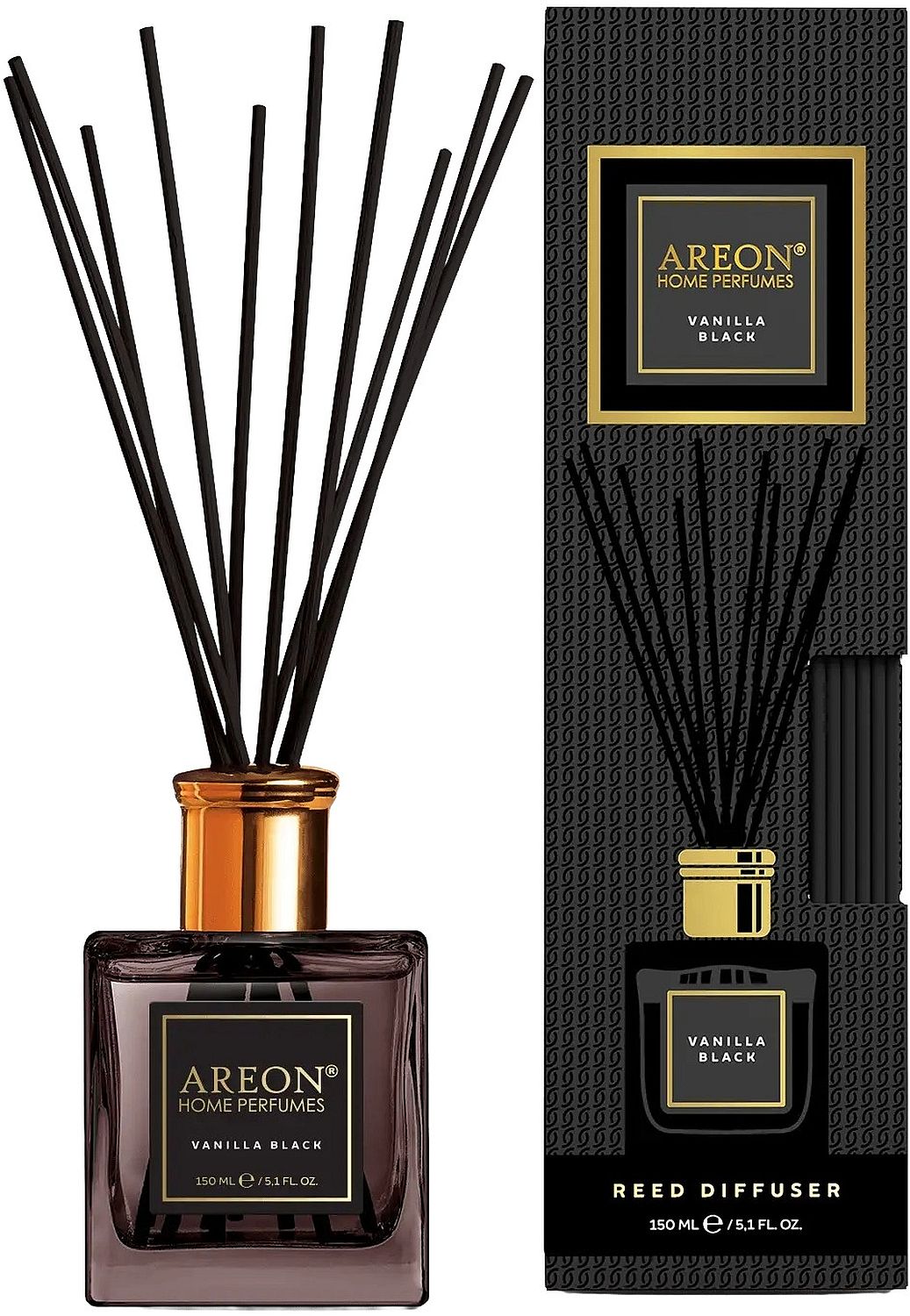 Bețișoare parfumate Areon Premium - Vanilla Black, 150 ml