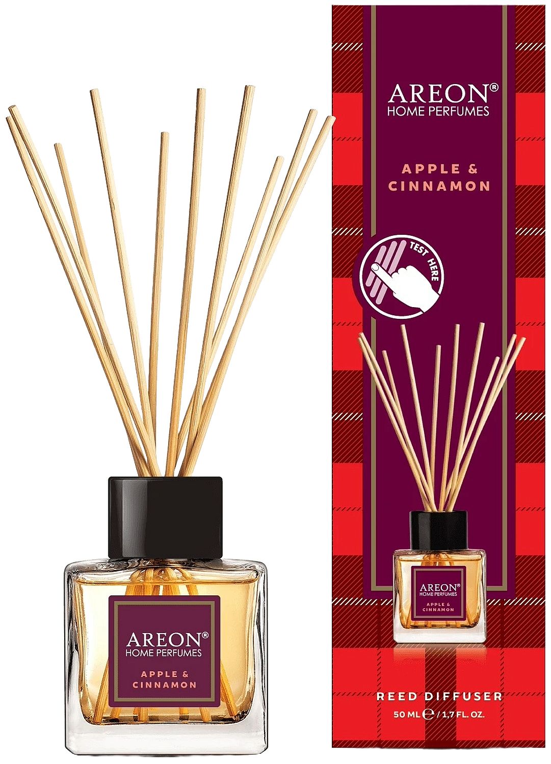 Bețișoare parfumate Areon Tartan - Apple & Cinnamon, 50 ml