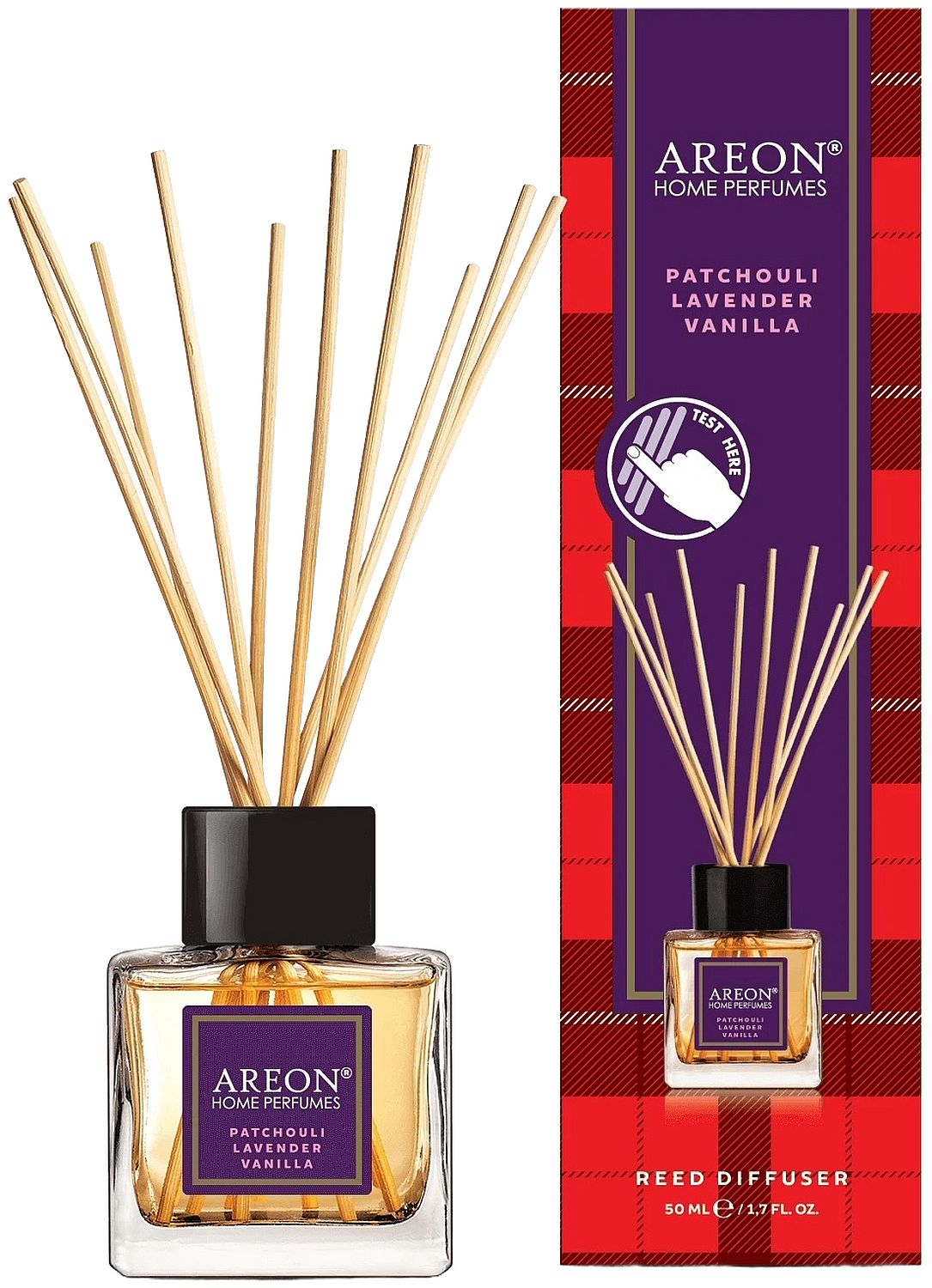 Bețișoare parfumate Areon Tartan - Patchouli, Lavender, Vanilla, 50 ml