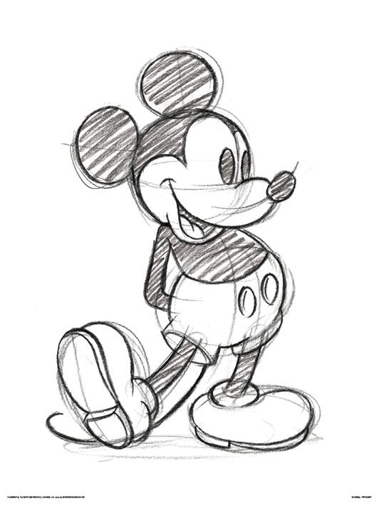 disney grafikus minakwon myct カーミット　ラグビー Art Primt Pyramid Disney: Mickey Mouse - Sketched Single | Ozone.ro