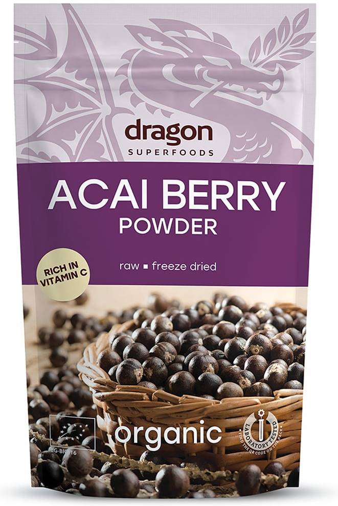 Pudră de fructe de acai, 75 g, Dragon Superfoods