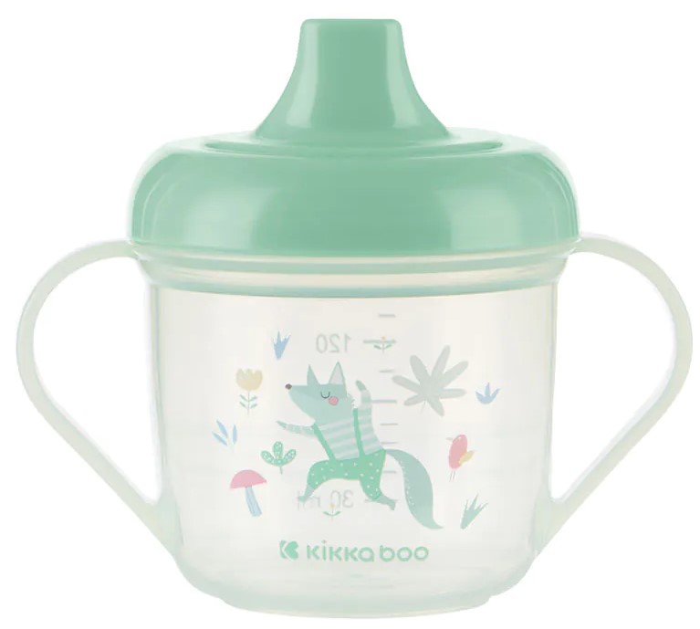 Cană cu cioc tare  KikkaBoo - Forest Party, Mint, 150 ml