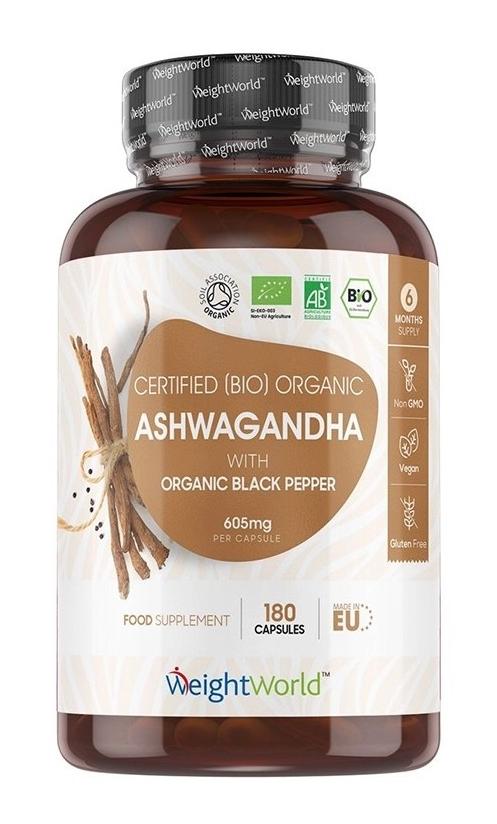 Ashwagandha + Piper negru, 180 capsule, Weight World