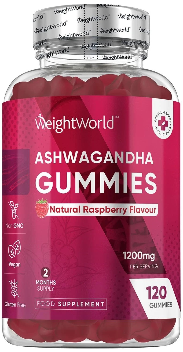 Ashwagandha Gummies, 600 mg, 120 tablete de jeleu, Weight World