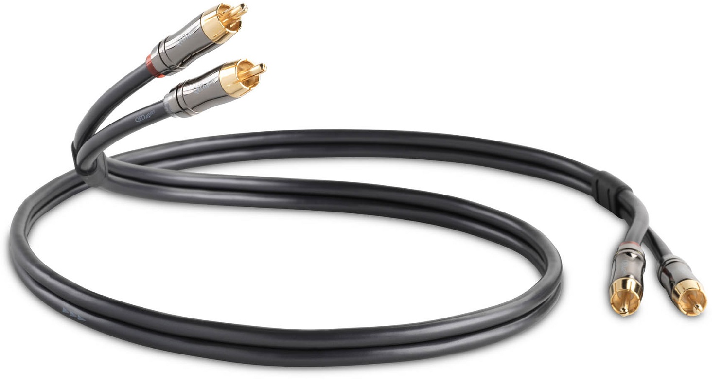 Cablu audio QED - Performance Audio, 2x RCA/2x RCA M/M, 1 m, negru