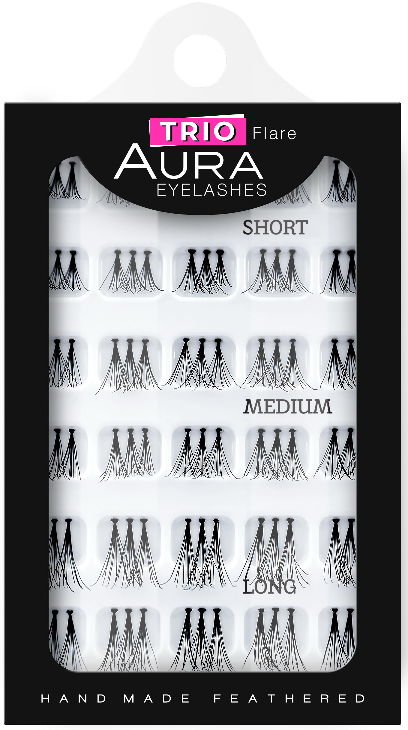 Aura Gene false Power Lashes Trio, 3 dimensiuni