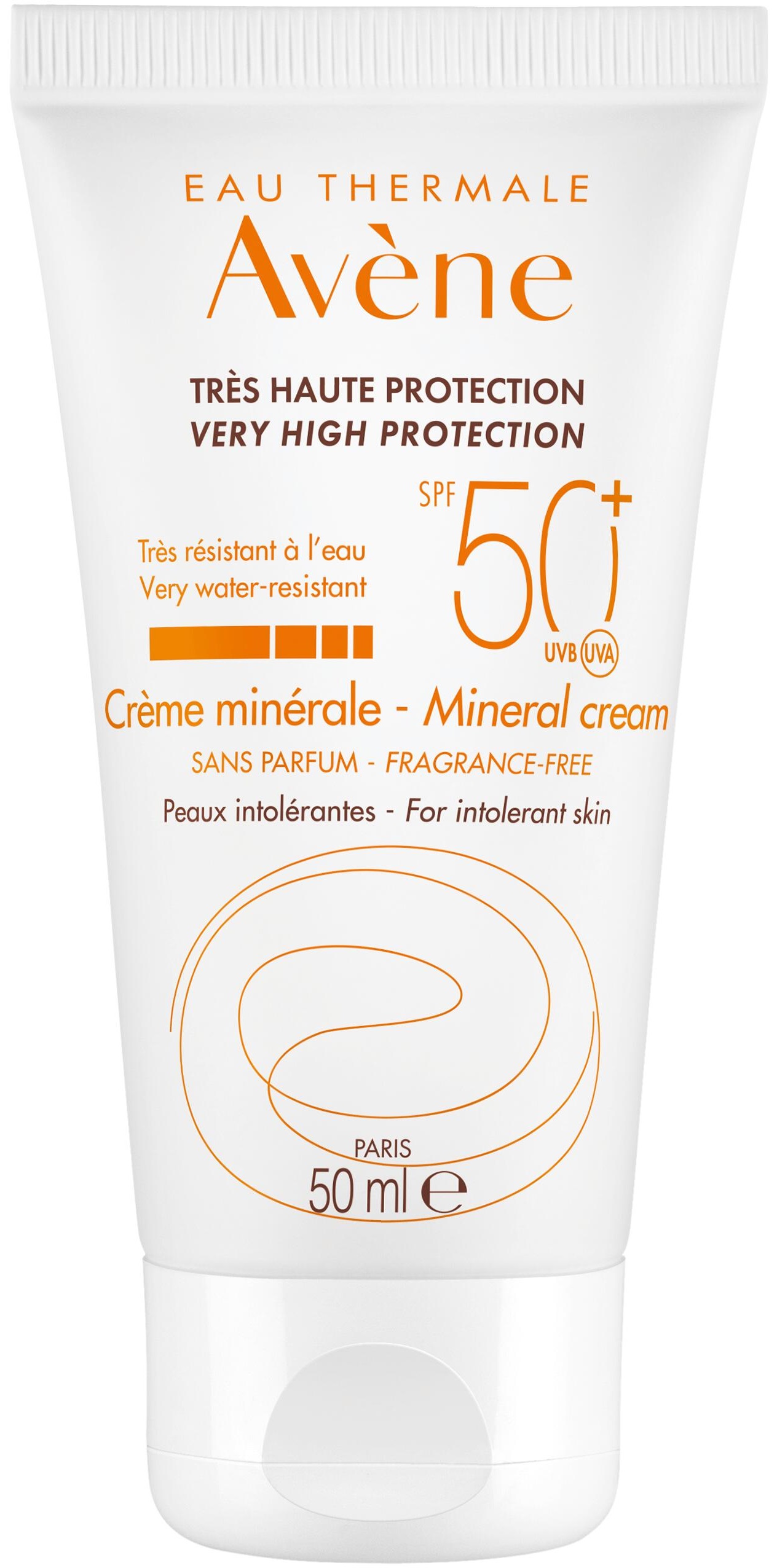 Avène Sun Cremă de față cu protecție solară minerală, SPF50+, 50 ml