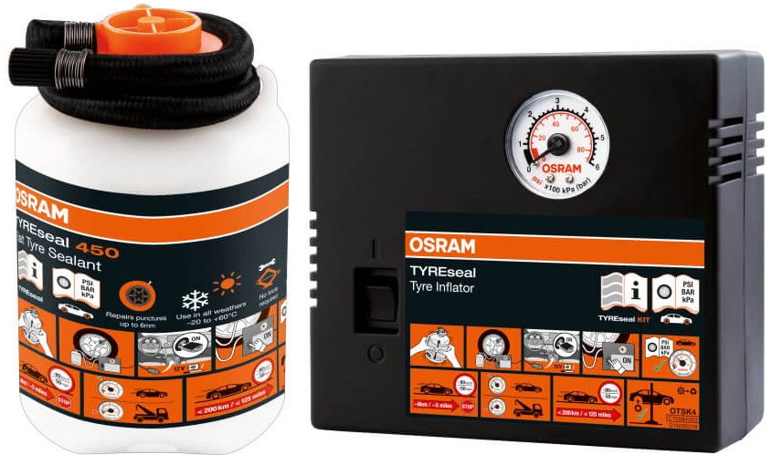 Set de reparație de urgență pentru anvelope OSRAM TYREseal KIT pentru anvelope sparte OTSK4