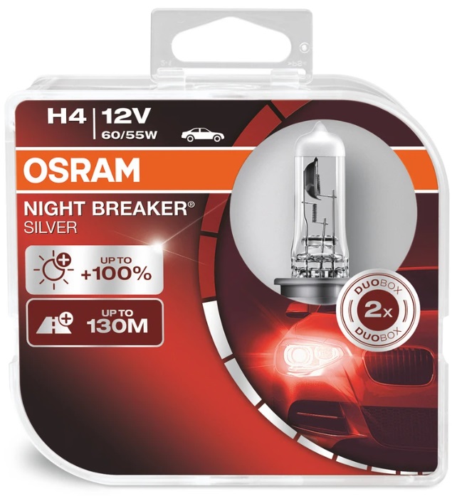 Becuri auto Osram - H4, 64193NBS, Night Breaker Silver