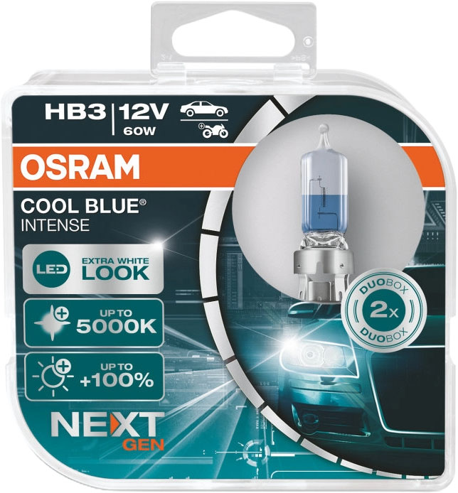 Becuri auto Osram - HB3, 9005CBN, Cool Blue Intense
