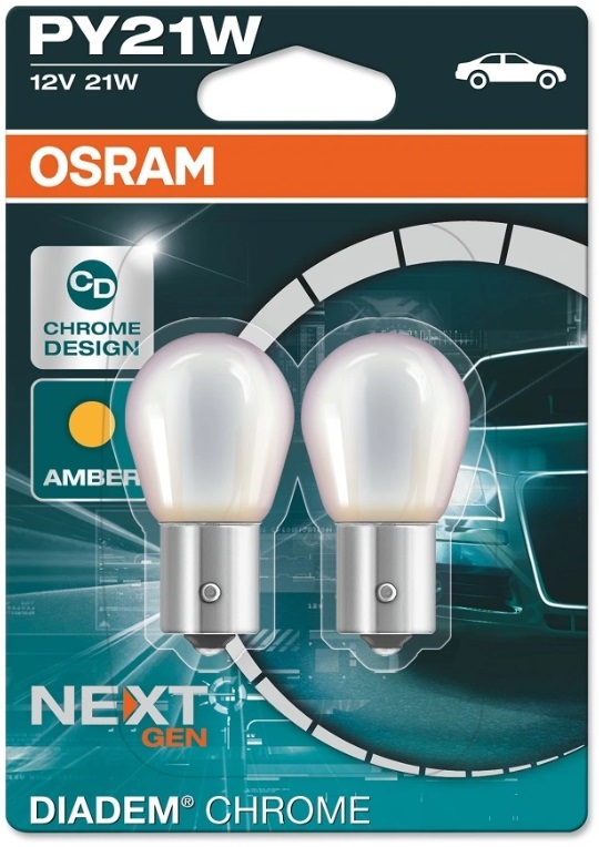 Becuri auto Osram - PY21W, 7507DC, Diadem Chrome