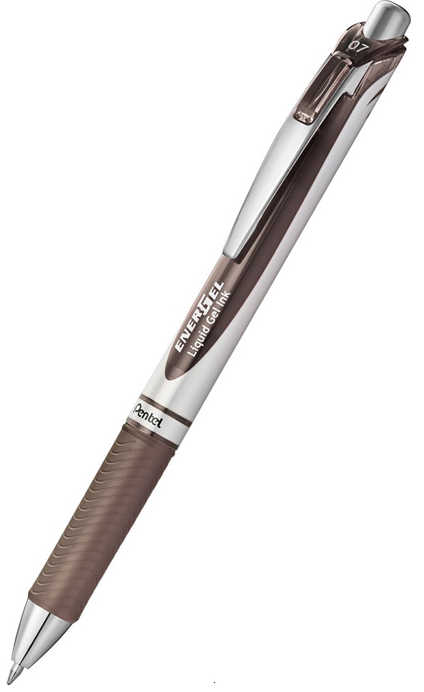 Roller automat Pentel Energel BL 77 - 0.7mm, rosu-maro
