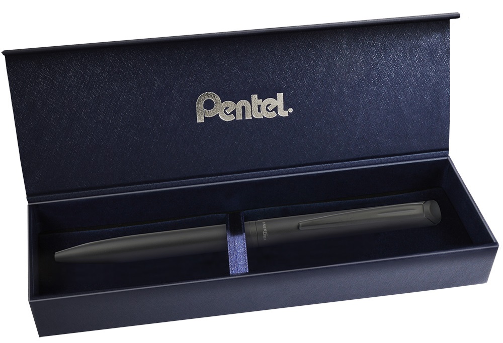 Pix tip roller cu buton Pentel EnerGel - Negru, in cutie