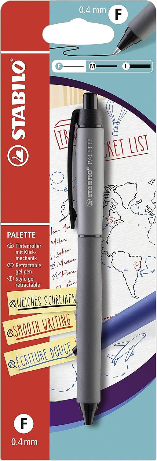 Pix cu gel automat Stabilo Palette - F, negru