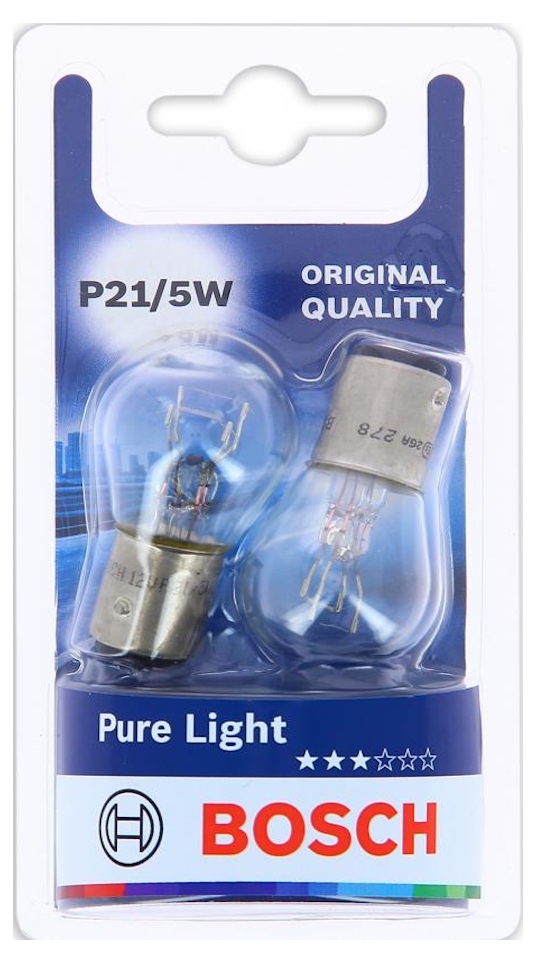 Bec auto Bosch - P21/5W, 12V, BAY15d, 2 bucăți