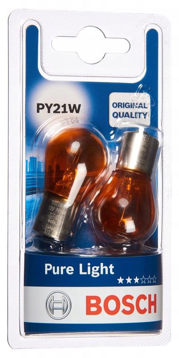 Bec auto Bosch - PY21W, 12V, BAU15s, 2 bucăți