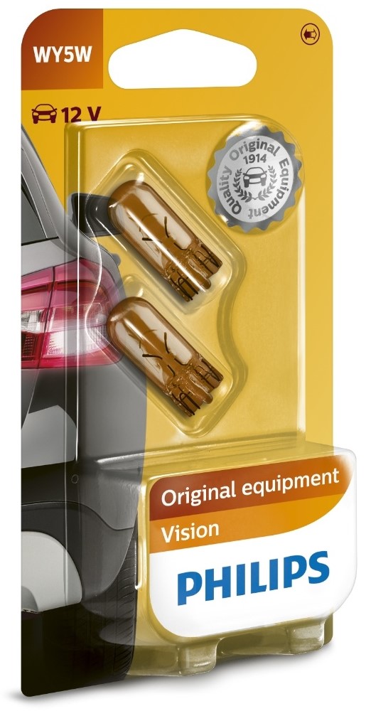 Becuri auto Philips - 12V, WY5W, W2.1X9.5d, 2 buc.