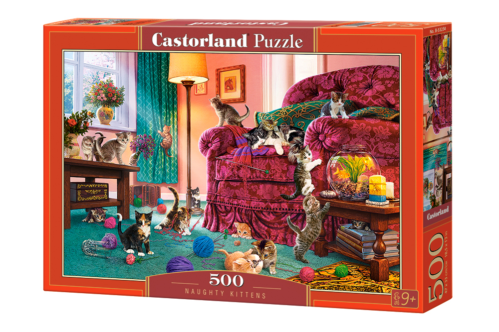 Puzzle Castorland din 500 de piese - Pisici obraznici