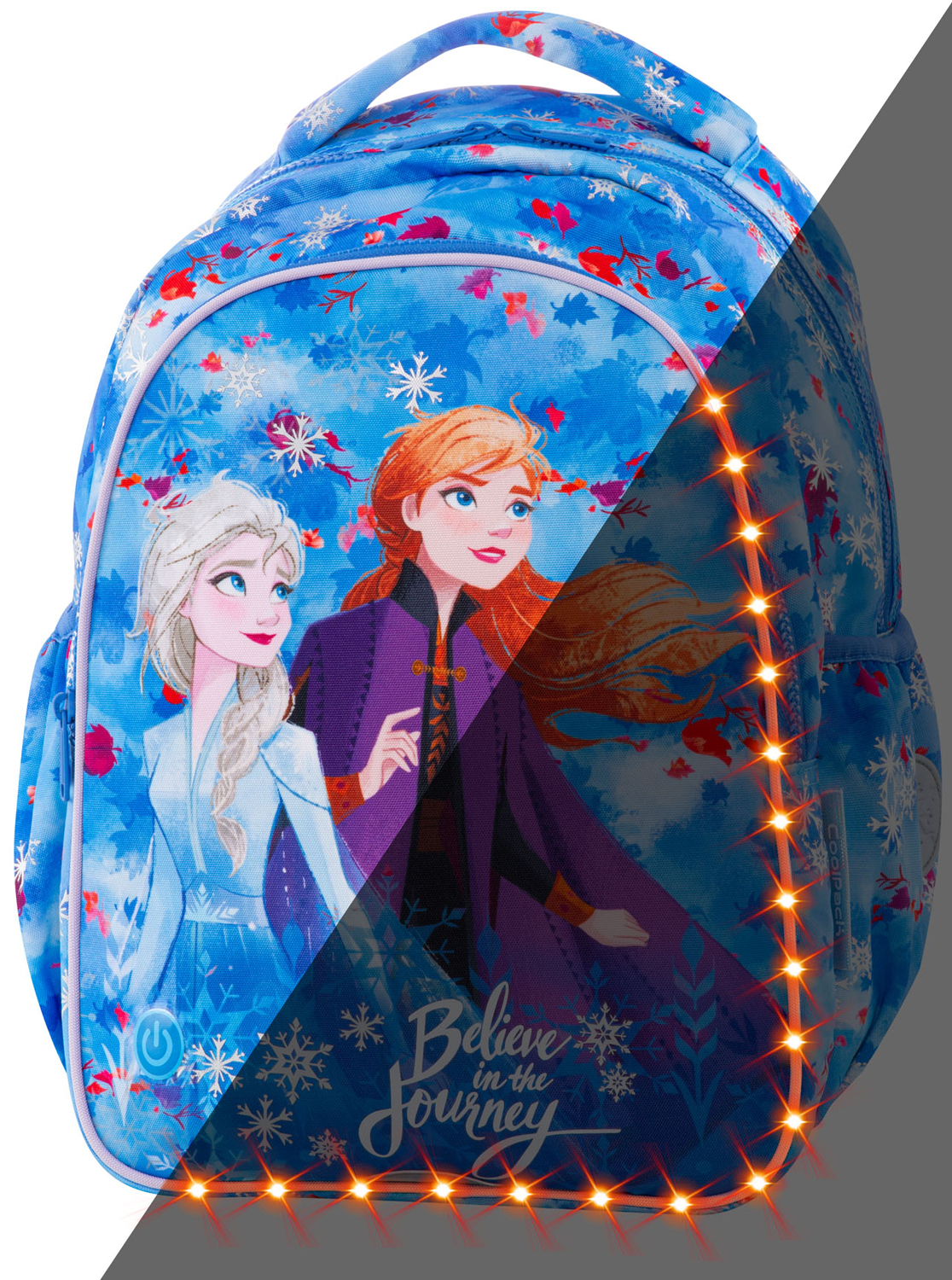 Ghiozdan scolar cu iluminare LED Cool Pack Joy S - Frozen 2, albastru inchis