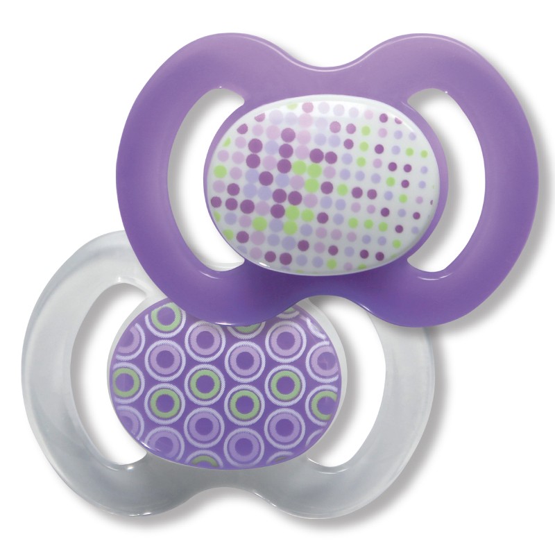 Suzetă din silicon pentru bebeluși Baby Nova - Mov, 2 buc