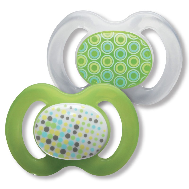 Suzetă din silicon pentru bebeluși Baby Nova - Verde, 2 buc