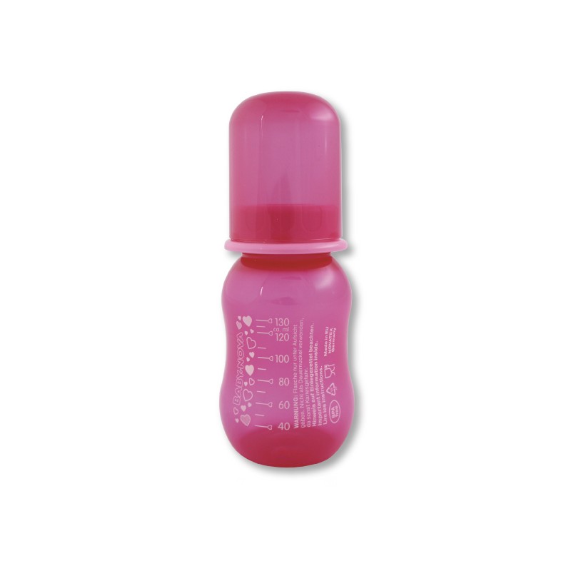 Sticlă de plastic  Baby Nova - 130 ml, roz