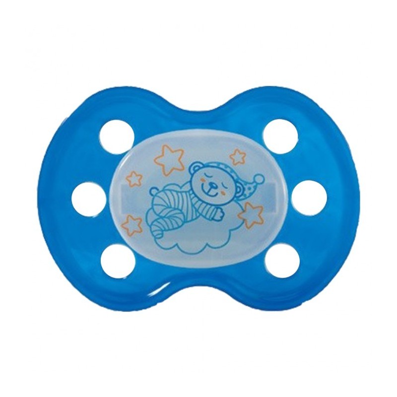 Baby Nova Suzetă de noapte din silicon, mărimea 1, Albastră
