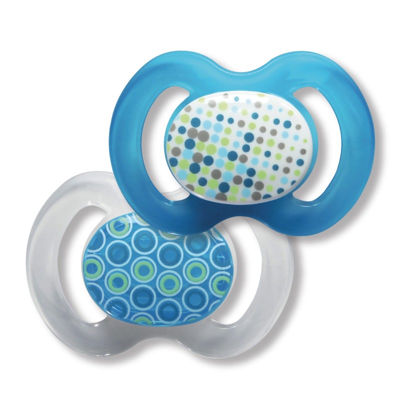 Suzetă din silicon Baby Nova - Mărimea 2, 2 bucăți, albastru