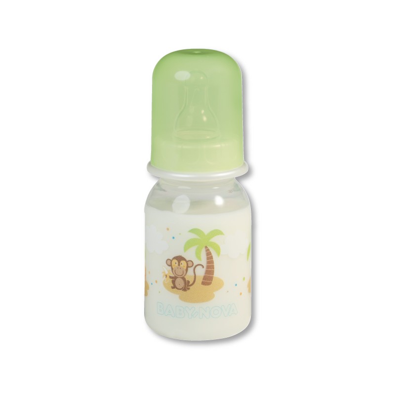 Sticlă de plastic standardă  Baby Nova - 125 ml, maimuţă