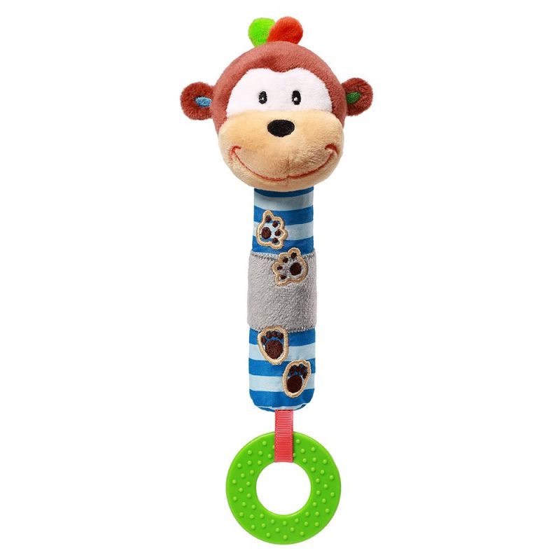 Jucărie care scârțâie, cu teether Babyono - Monkey