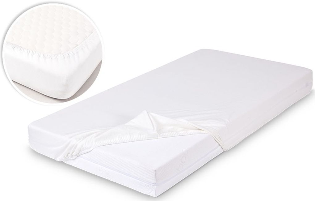 Cearșaf de bambus cu bandă elastică Baby Matex - 035, alb, 60 x 120 cm