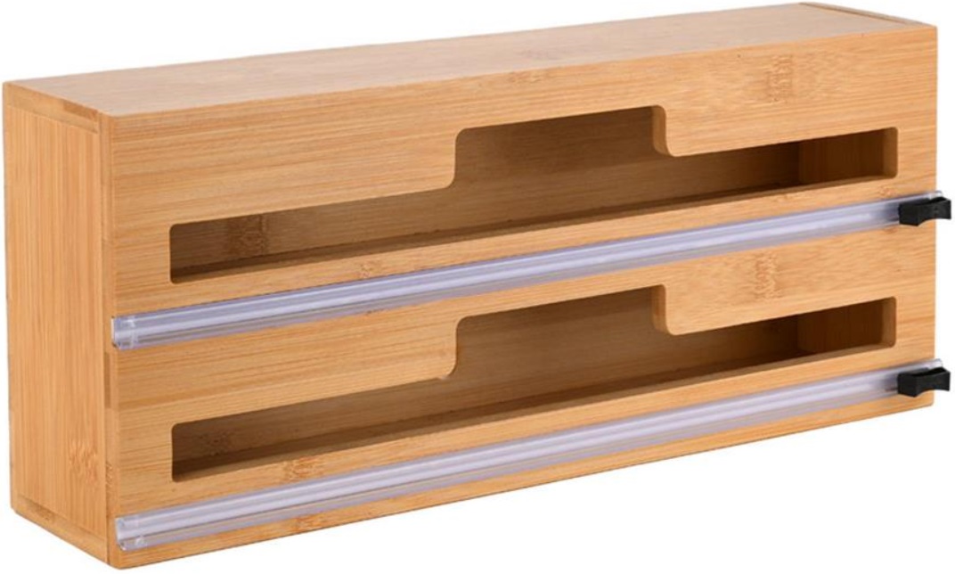 Organizator din folie de aluminiu din bambus Estia - Bamboo Essentials, pentru montare pe perete