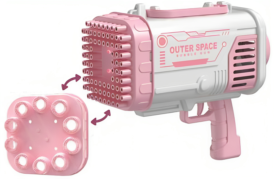 Pistol pentru baloane Yifeng - Bubble Gun Outer Space, roz