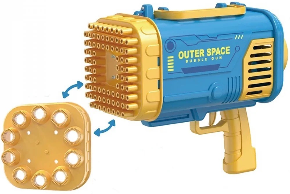 Pistol pentru baloane Yifeng - Bubble Gun Outer Space, albastru-galben