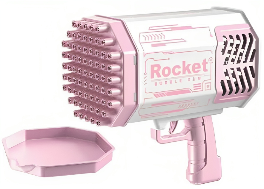 Pistol pentru baloane Yifeng - Bubble Gun Rocket, roz