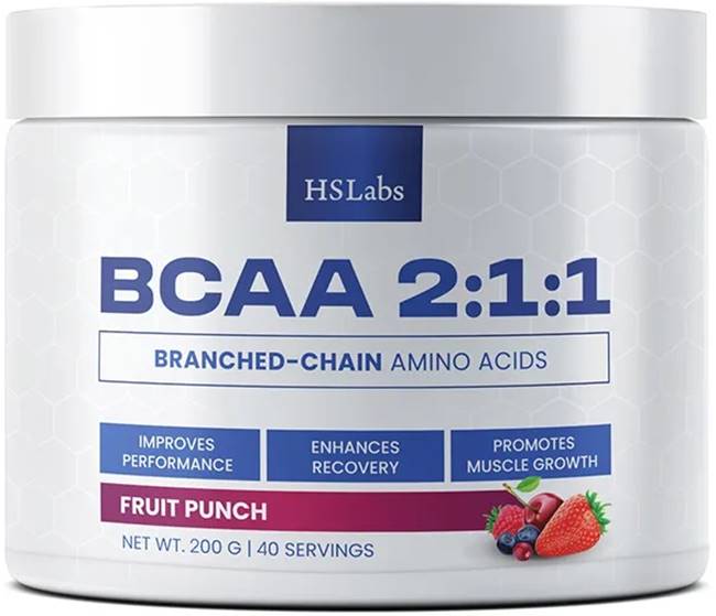 BCAA 2:1:1, punch de fructe, 200 g, HS Labs