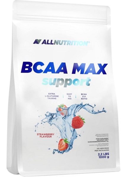 BCAA Max Support, căpșună, 1 kg, AllNutrition