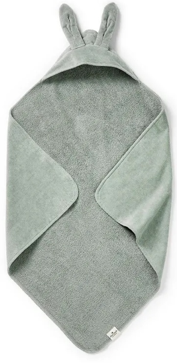 Prosop pentru bebeluși cu glugă Elodie - Mineral Green, 80 x 80 cm