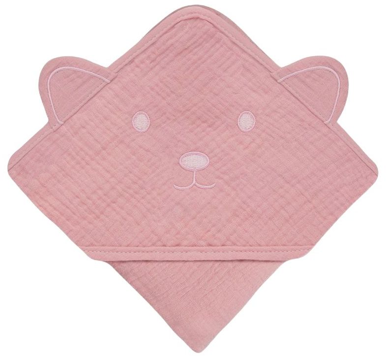 Prosop pentru bebeluși cu glugă Lionelo - 80 x 80 cm, Pink