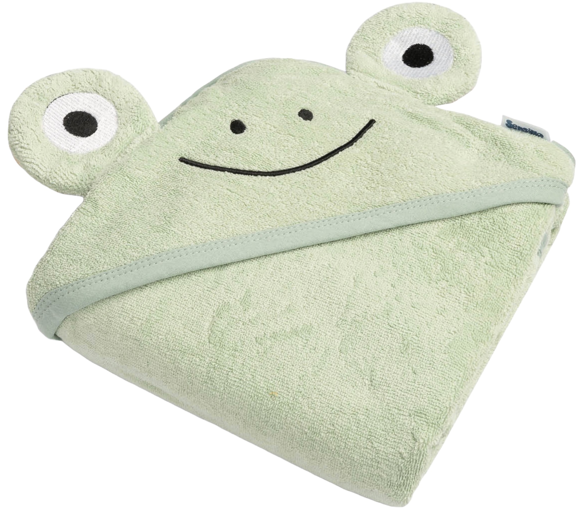 Prosop pentru bebeluși cu glugă Sensillo - Broască, 90 х 90 cm, verde