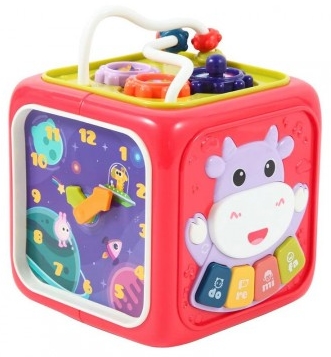Jucărie pentru bebeluși 6 în 1 Raya Toys - Cub multifuncțional cu muzică și lumini, corai