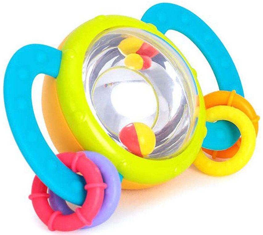 Jucarie pentru bebeluși Hola Toys - Zanganitoare și dentitie, bile colorate si inele