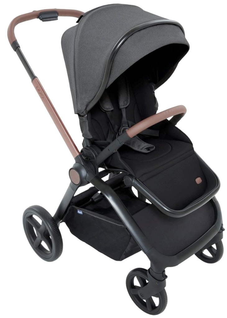 Cărucior pentru bebeluși 2 în 1 Chicco - Mysa, Black Satin