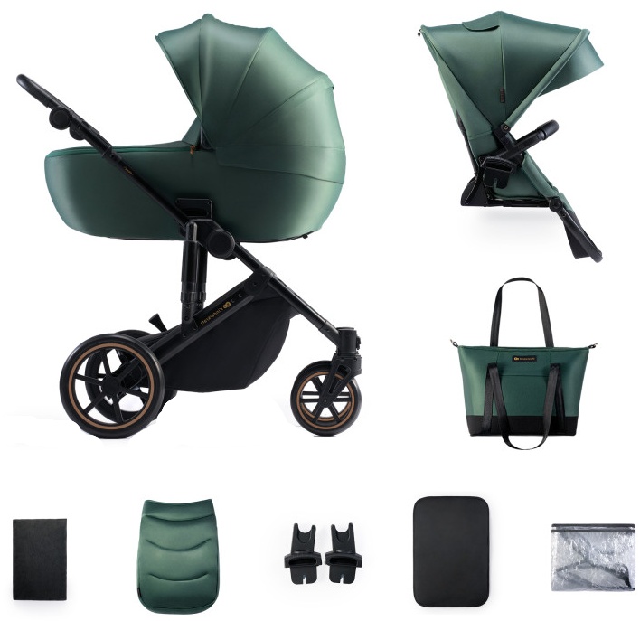 Cărucior pentru bebeluși 2 în 1 Kinderkraft - Prime 2, Dark Green