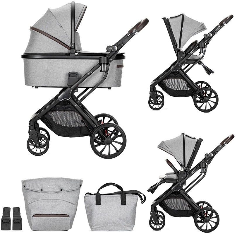 Cărucior pentru bebeluși 2 în 1 Lorelli Premium - Glory, Grey