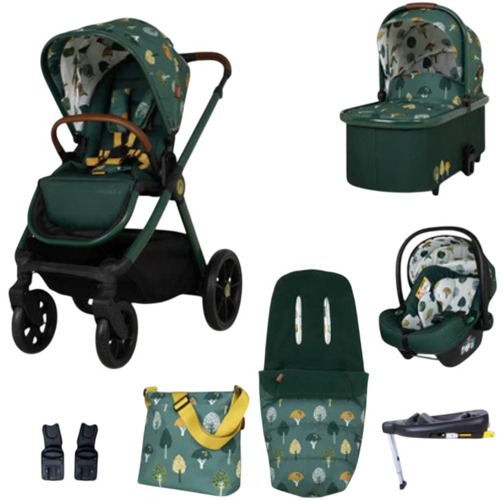 Cărucior pentru bebeluși 3 în 1  Cosatto - Giggle 4 + geantă și sac +  bază IsoFix, Faraway