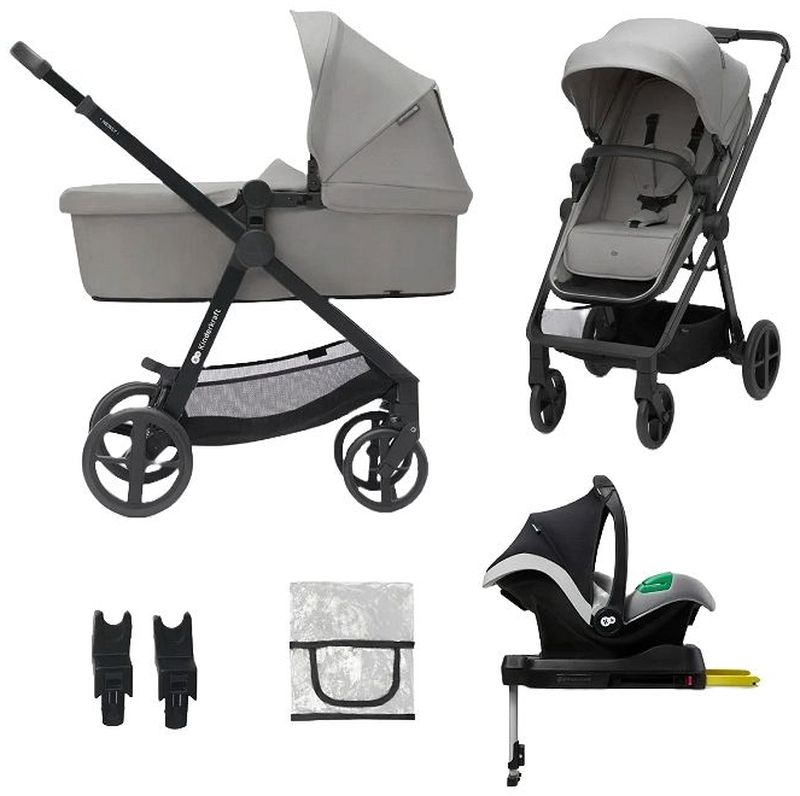 Cărucior 4 în 1 KinderKraft - Newly, Moonlight Grey
